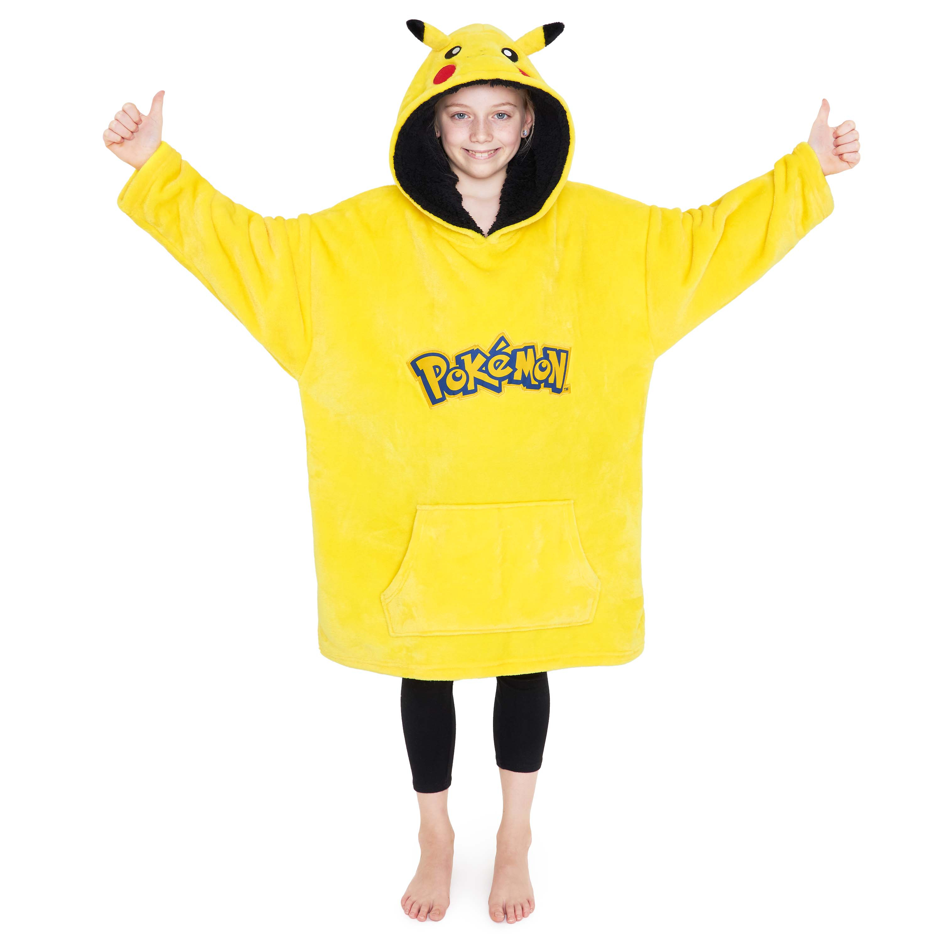 Pokemon Badponcho, kinderhanddoek met capuchon, behaaglijk en absorberend, Pikachu strandhanddoek, katoenen poncho, badhanddoek voor jongens en meisjes (meerkleurig, 6-9 jaar