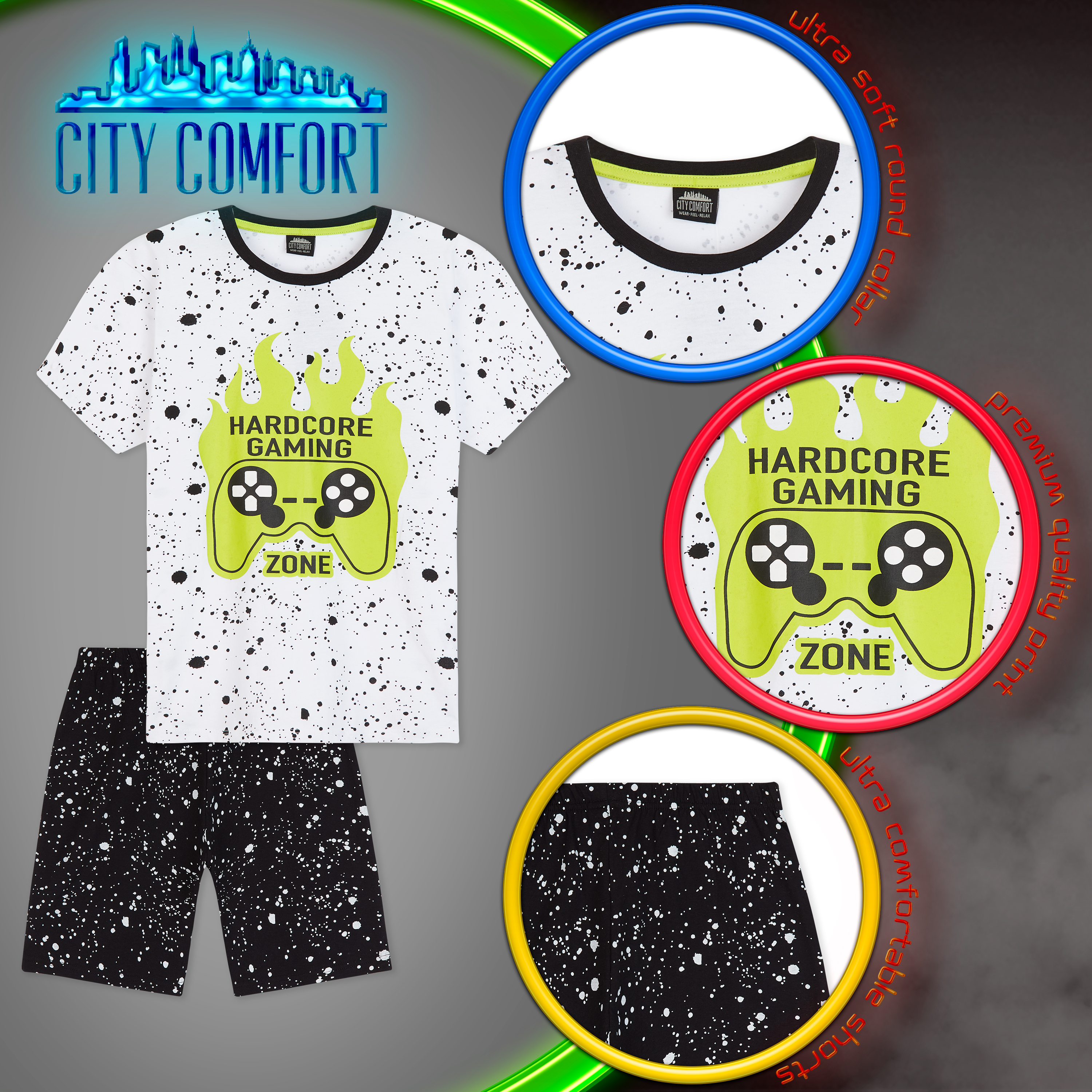 CityComfort Boys Pyjamas, Kids PJs for Summer, Childrens Clothes, Gaming Gifts - Picture 8 of 34