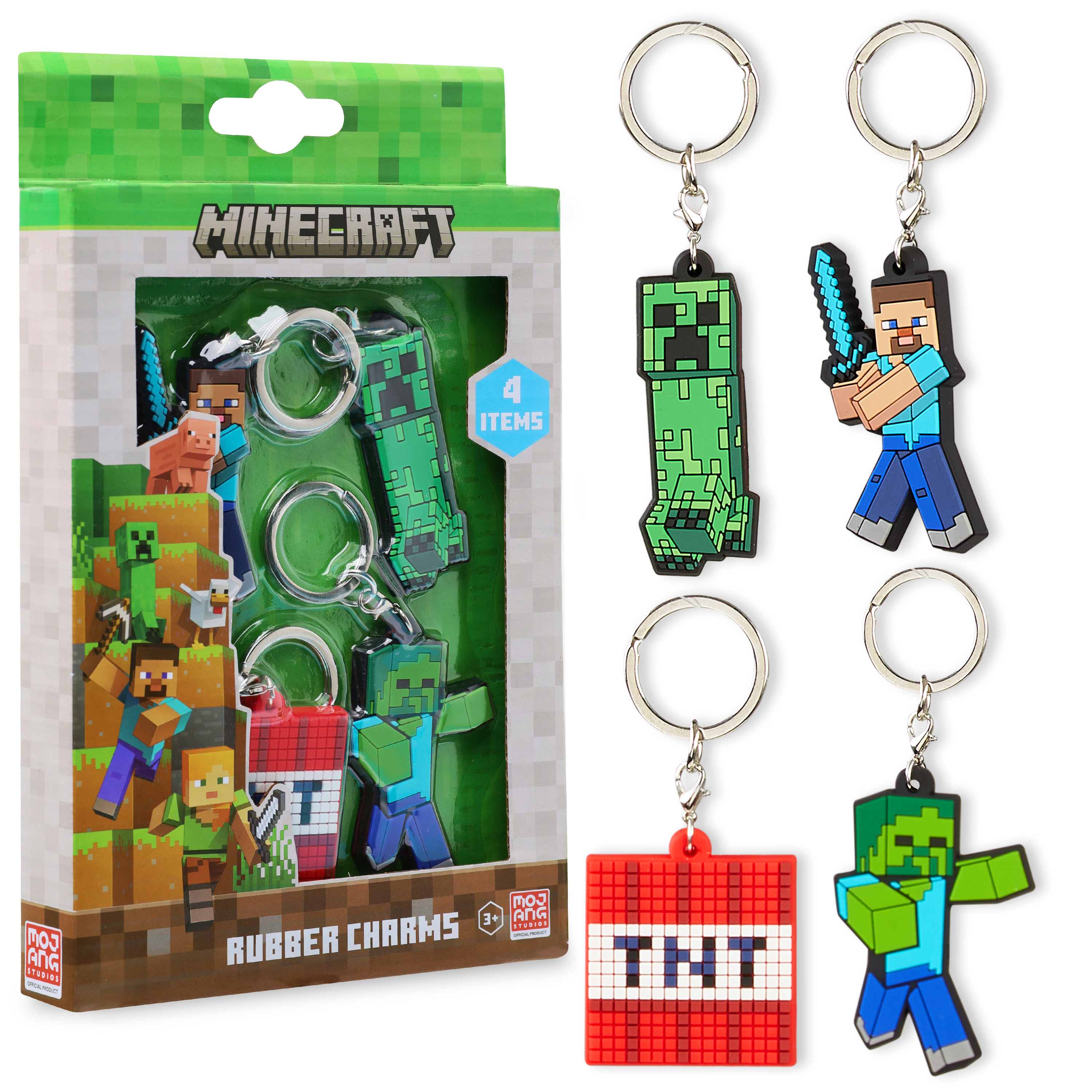 Minecraft Keyring - Set of 4 Gaming Keyrings for Kids | eBay