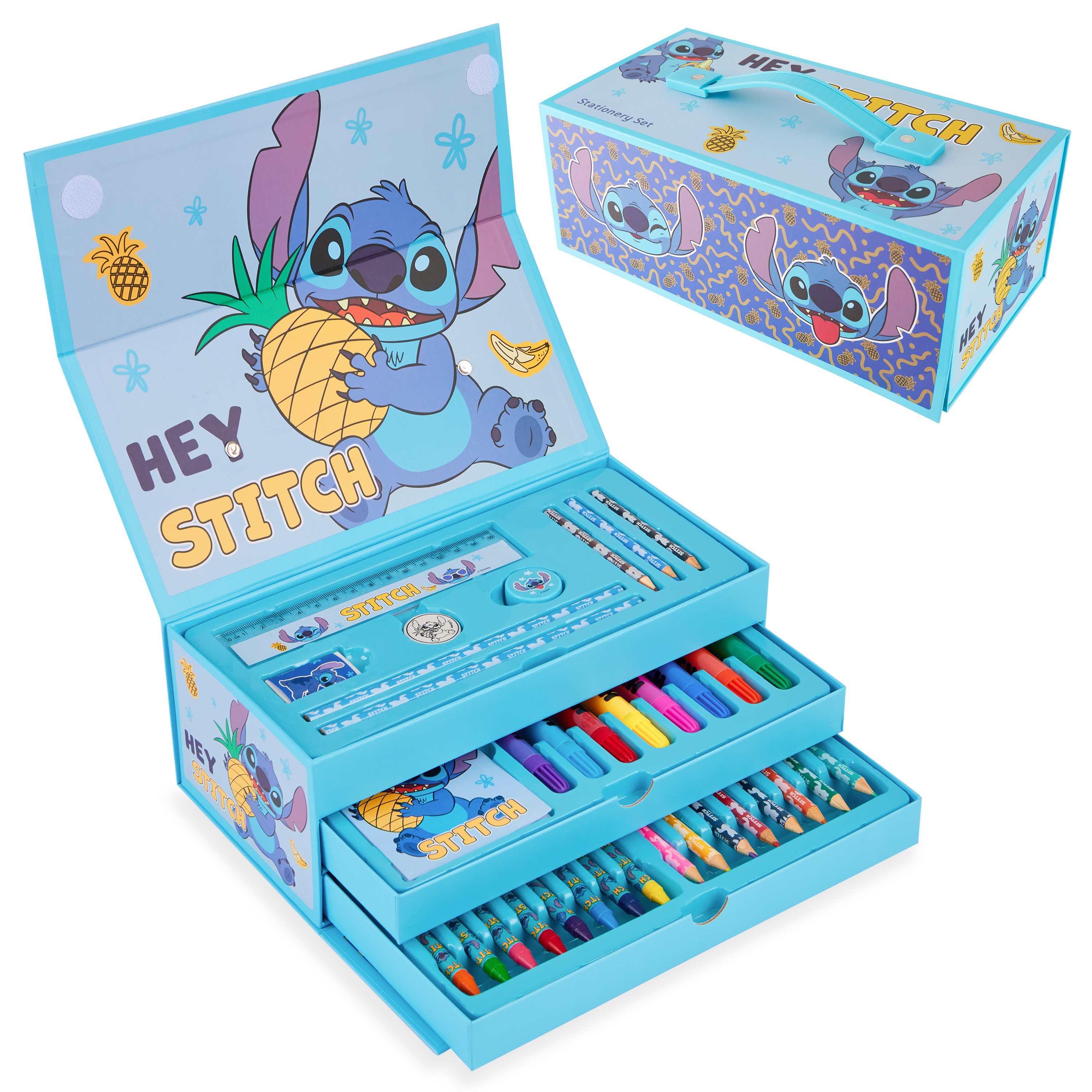 Disney Unisex Stitch Stationary Set Box Of Pens and Markers | eBay