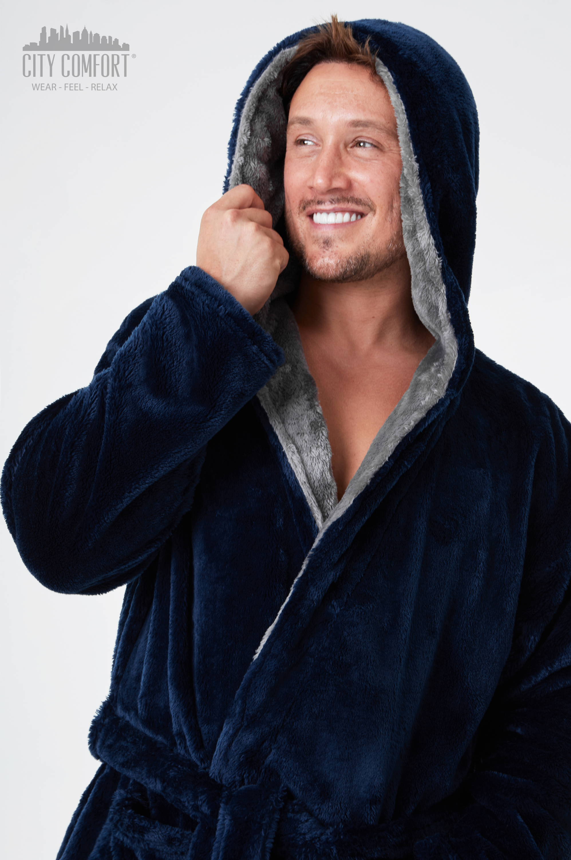 CityComfort Luxury Super Soft Men Dressing Gown Mens Bathrobe - Picture 9 of 13
