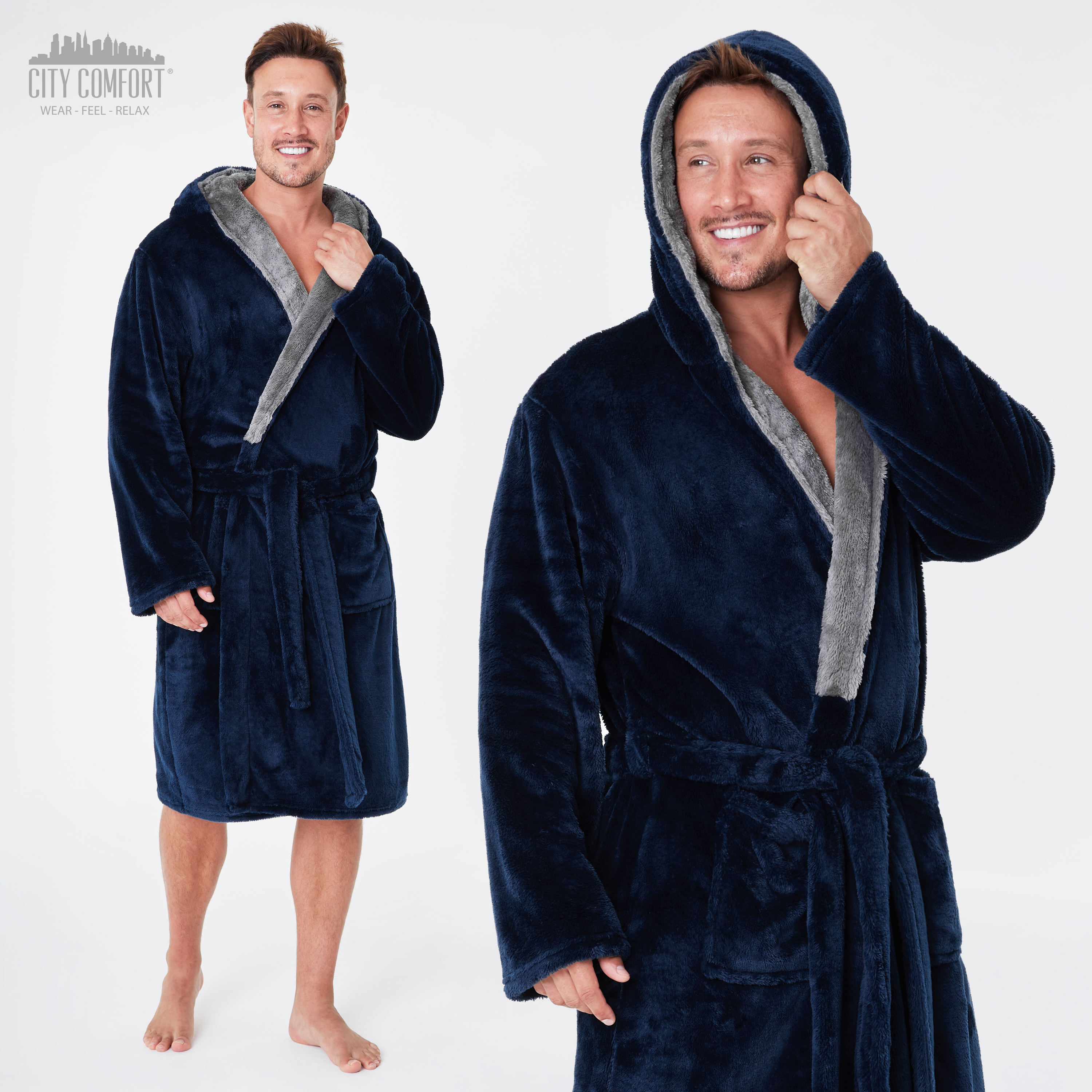 CityComfort Luxury Super Soft Men Dressing Gown Mens Bathrobe - Picture 11 of 13