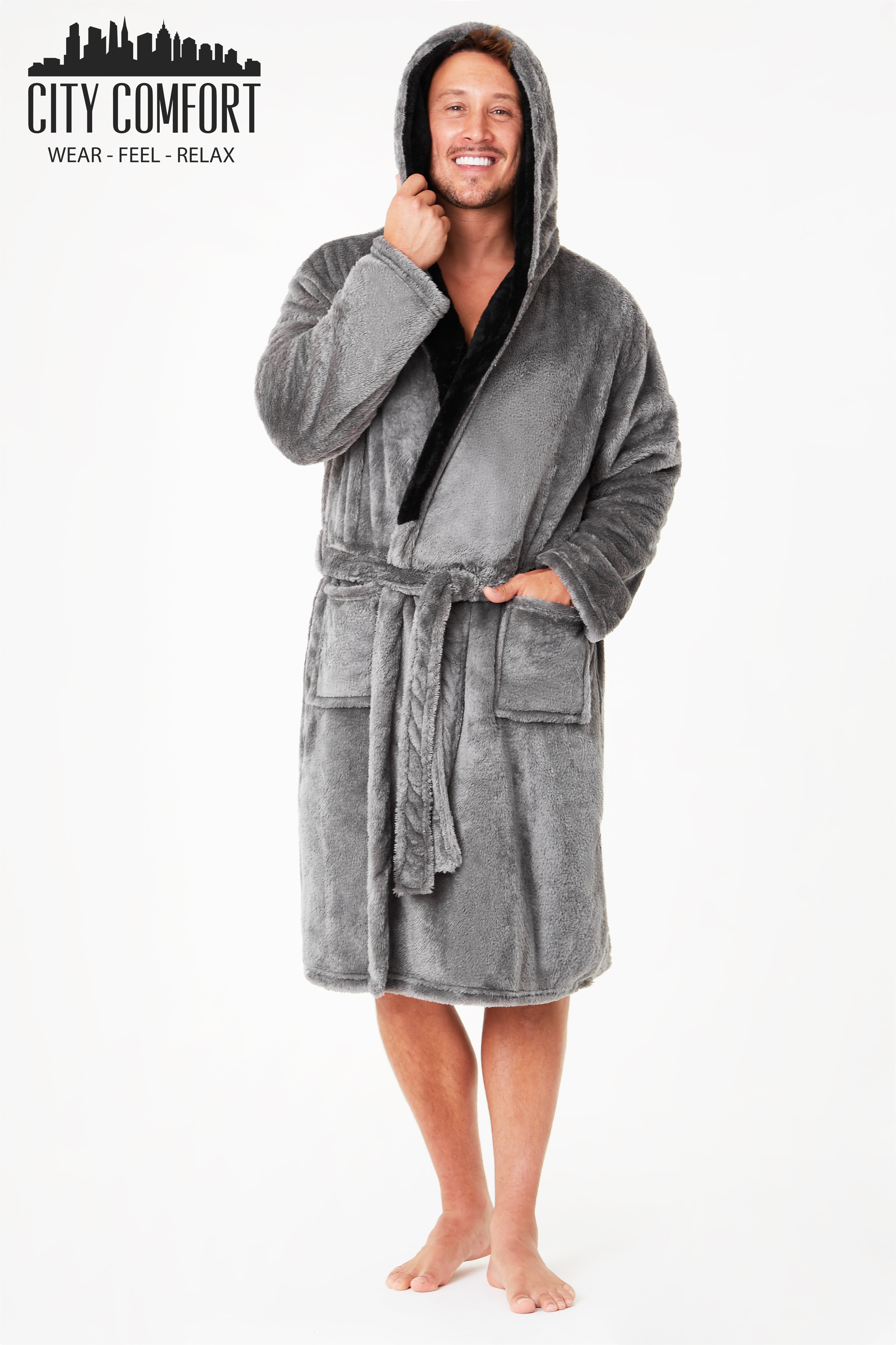 CityComfort Luxury Super Soft Men Dressing Gown Mens Bathrobe - Picture 6 of 13
