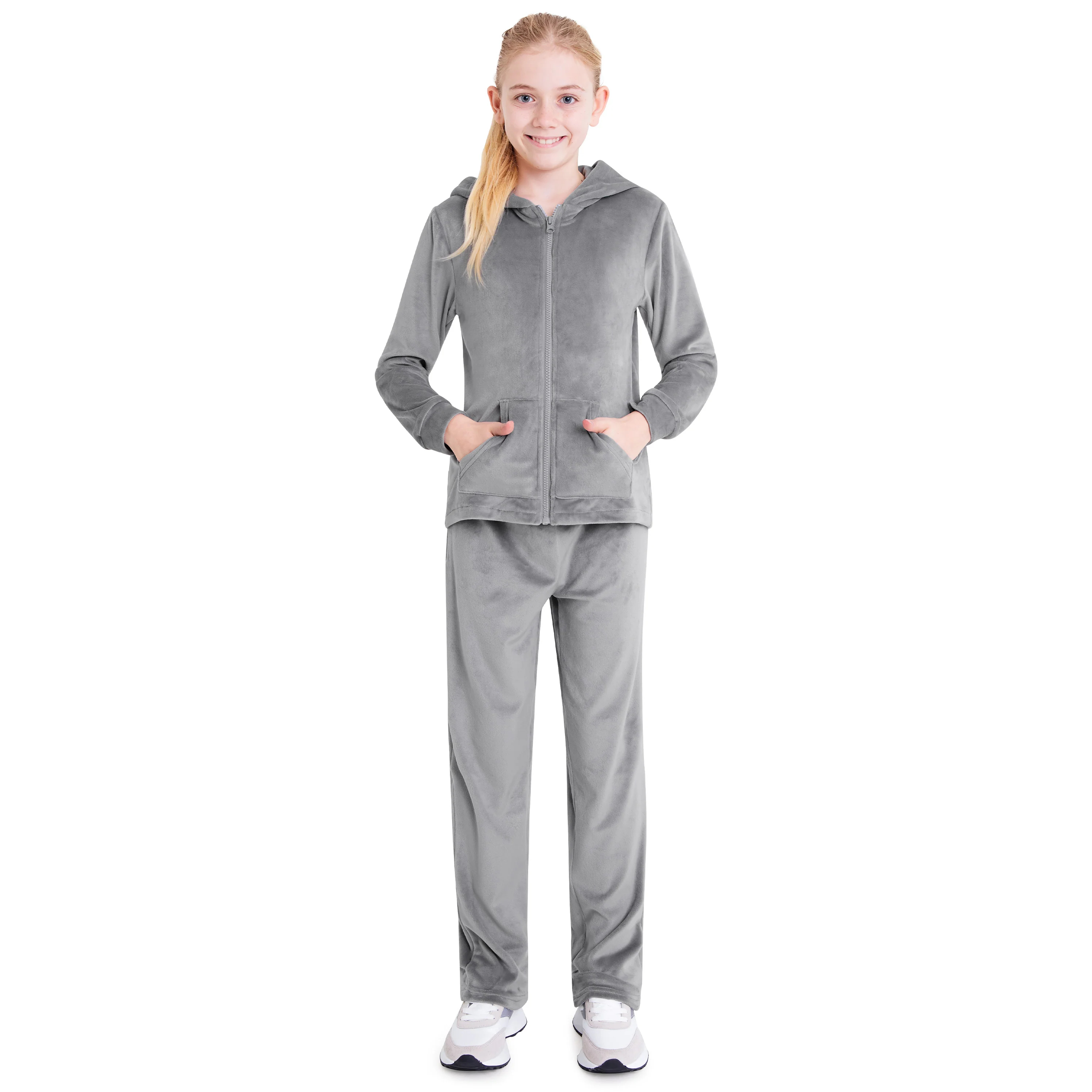 CityComfort Girls Tracksuit Set, 2 Piece Velour Tracksuit for Girls - Picture 16 of 21