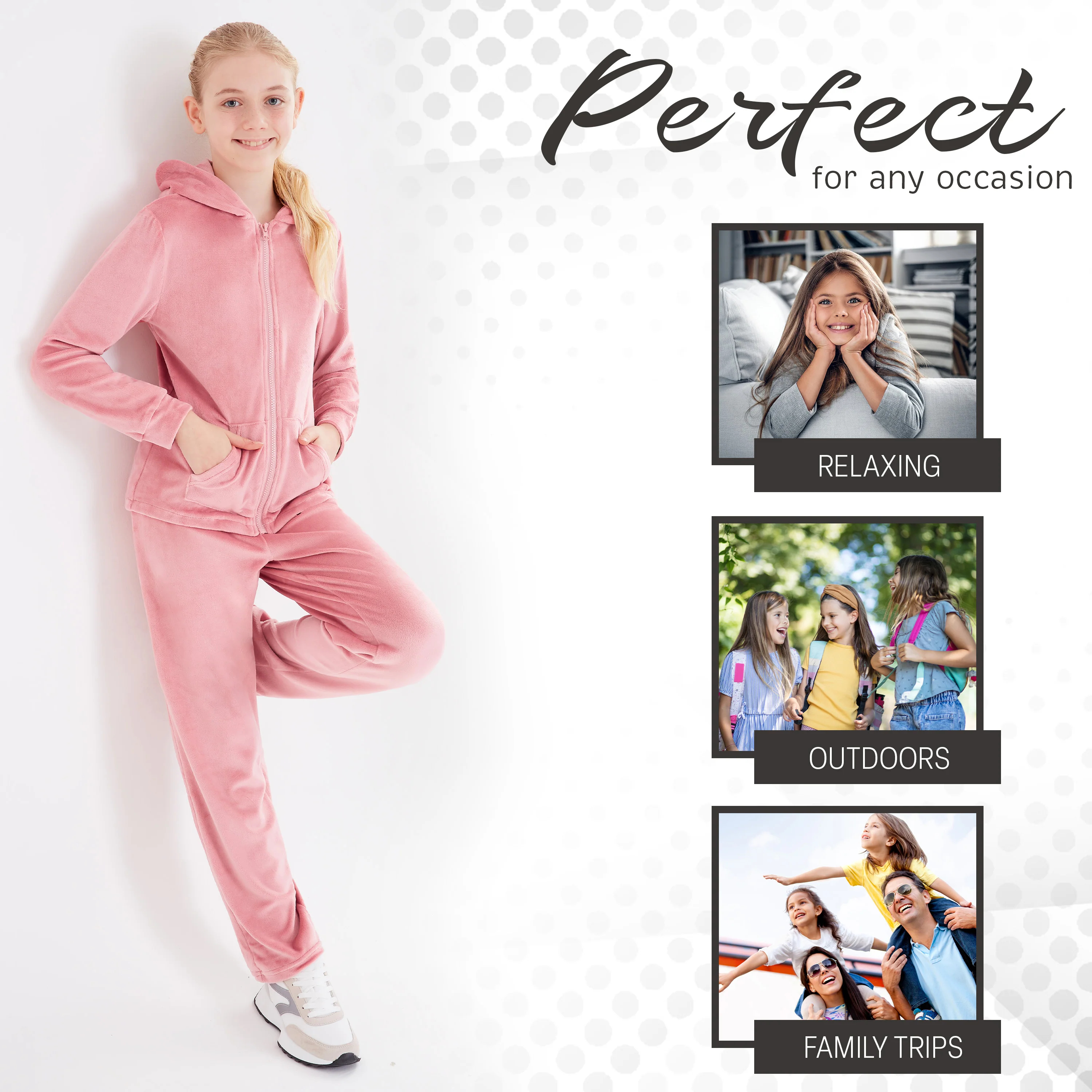 CityComfort Girls Tracksuit Set, 2 Piece Velour Tracksuit for Girls - Picture 13 of 21