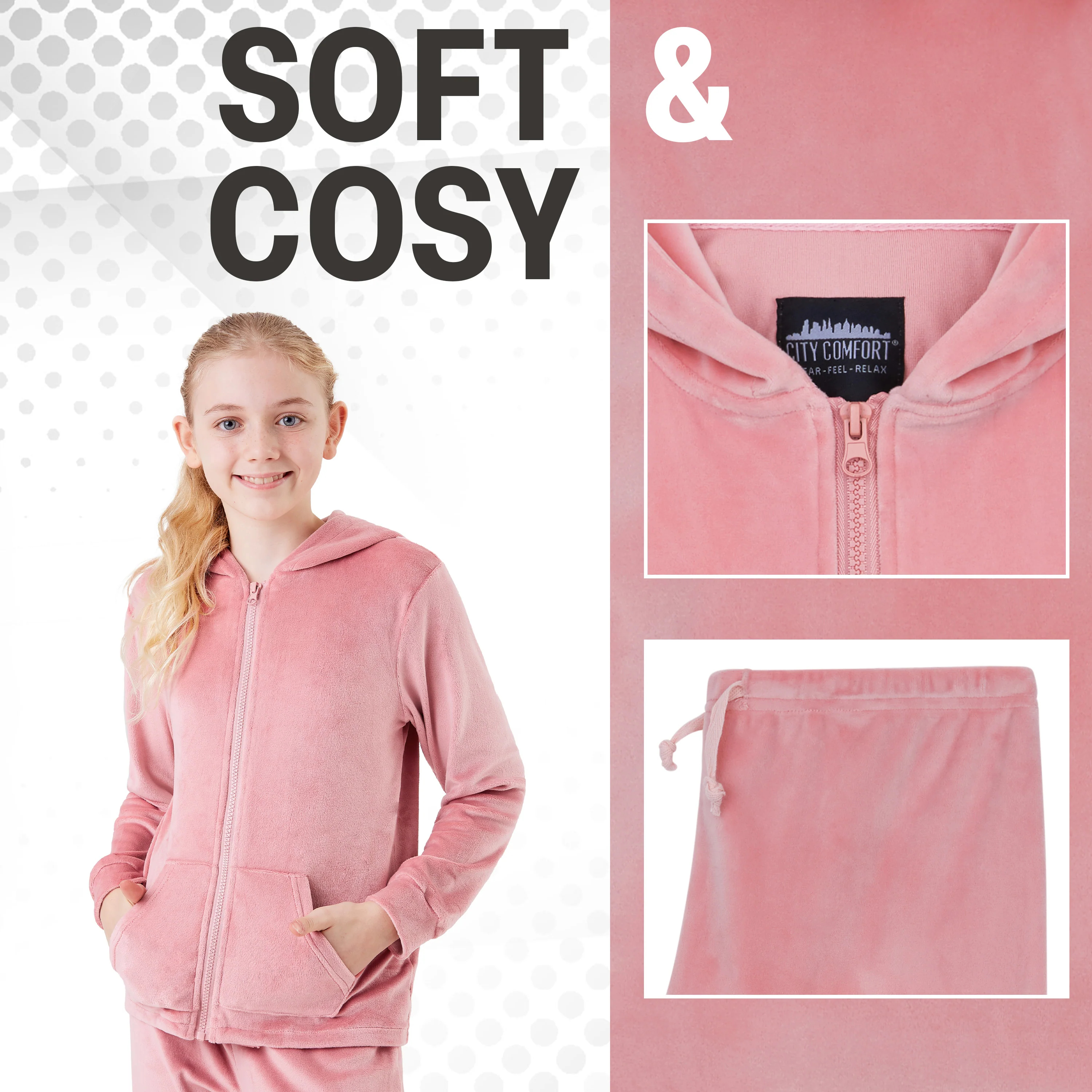 CityComfort Girls Tracksuit Set, 2 Piece Velour Tracksuit for Girls - Picture 14 of 21