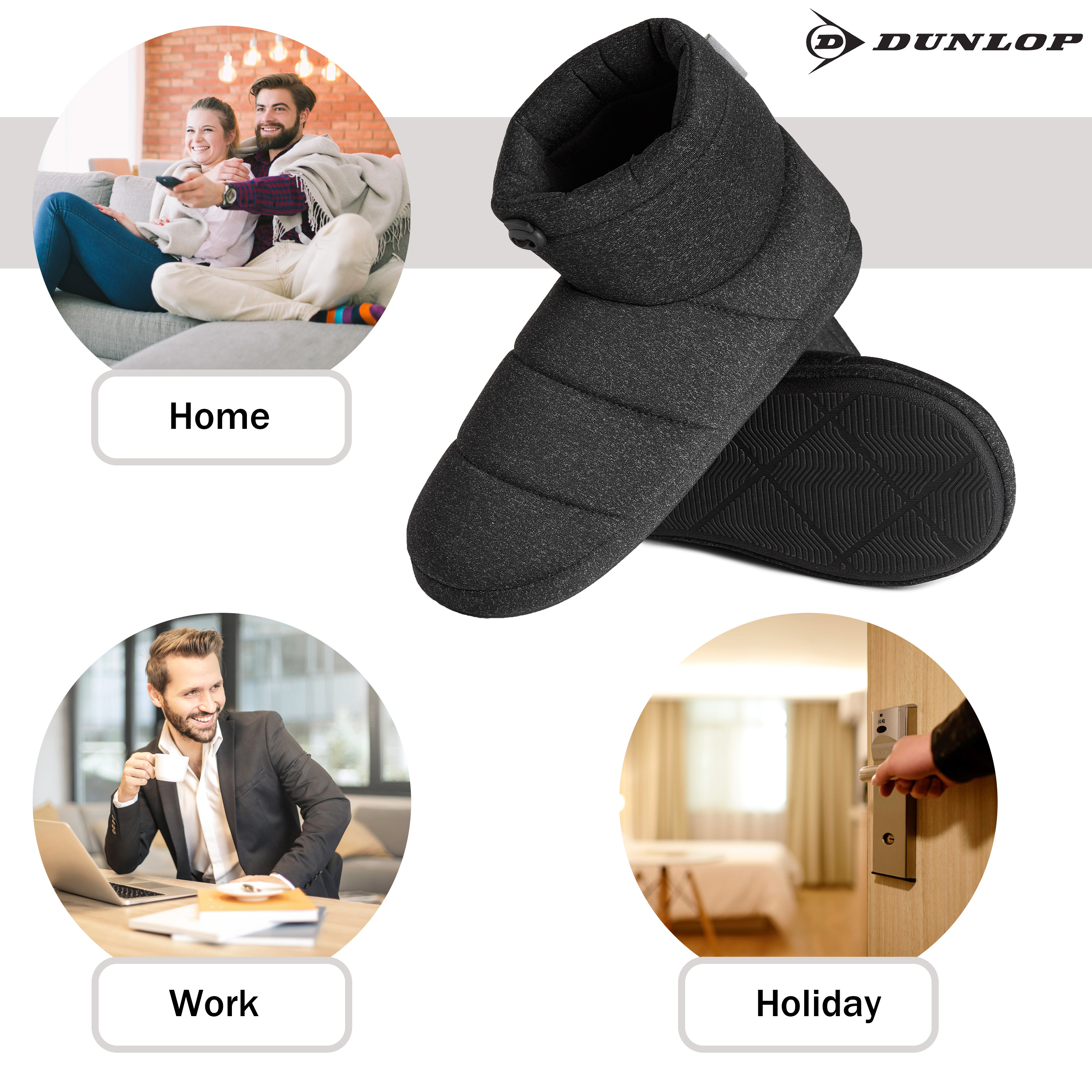Dunlop Warm Fluffy and Cosy House Boots Slippers for Men - Picture 17 of 48