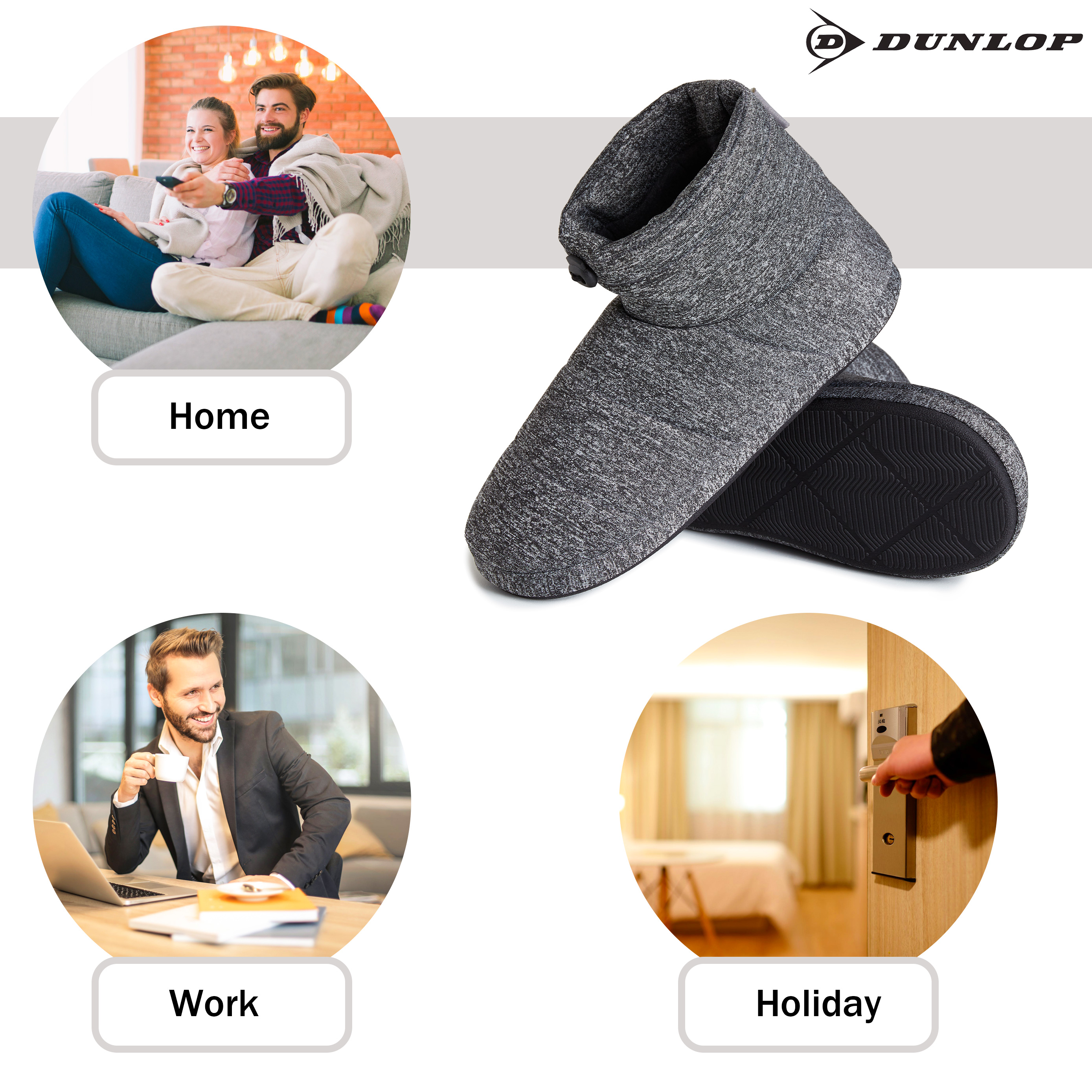 Dunlop Warm Fluffy and Cosy House Boots Slippers for Men - Picture 31 of 48