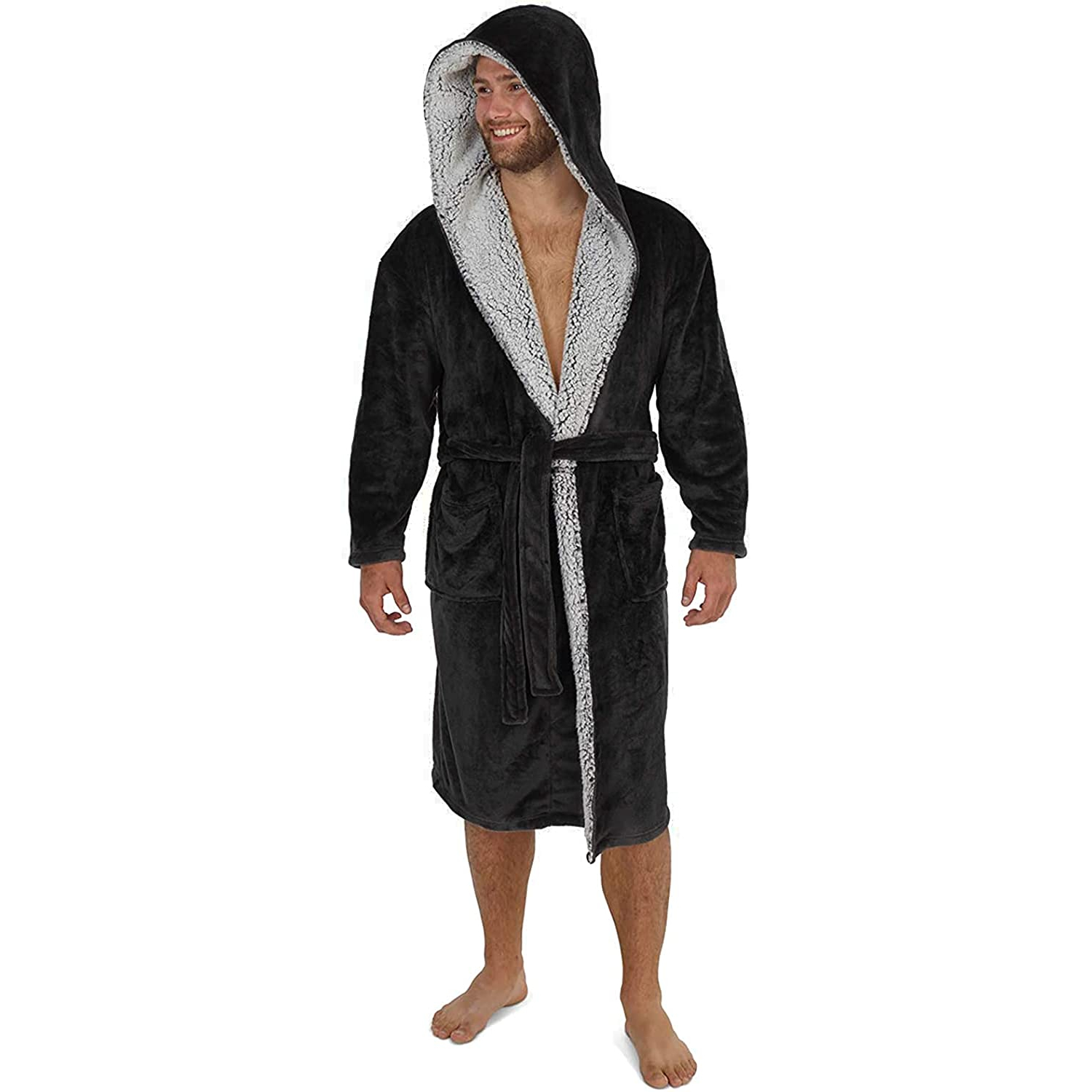 CityComfort Super Soft Luxury Hooded Dressing Gown for Men - Picture 10 of 27
