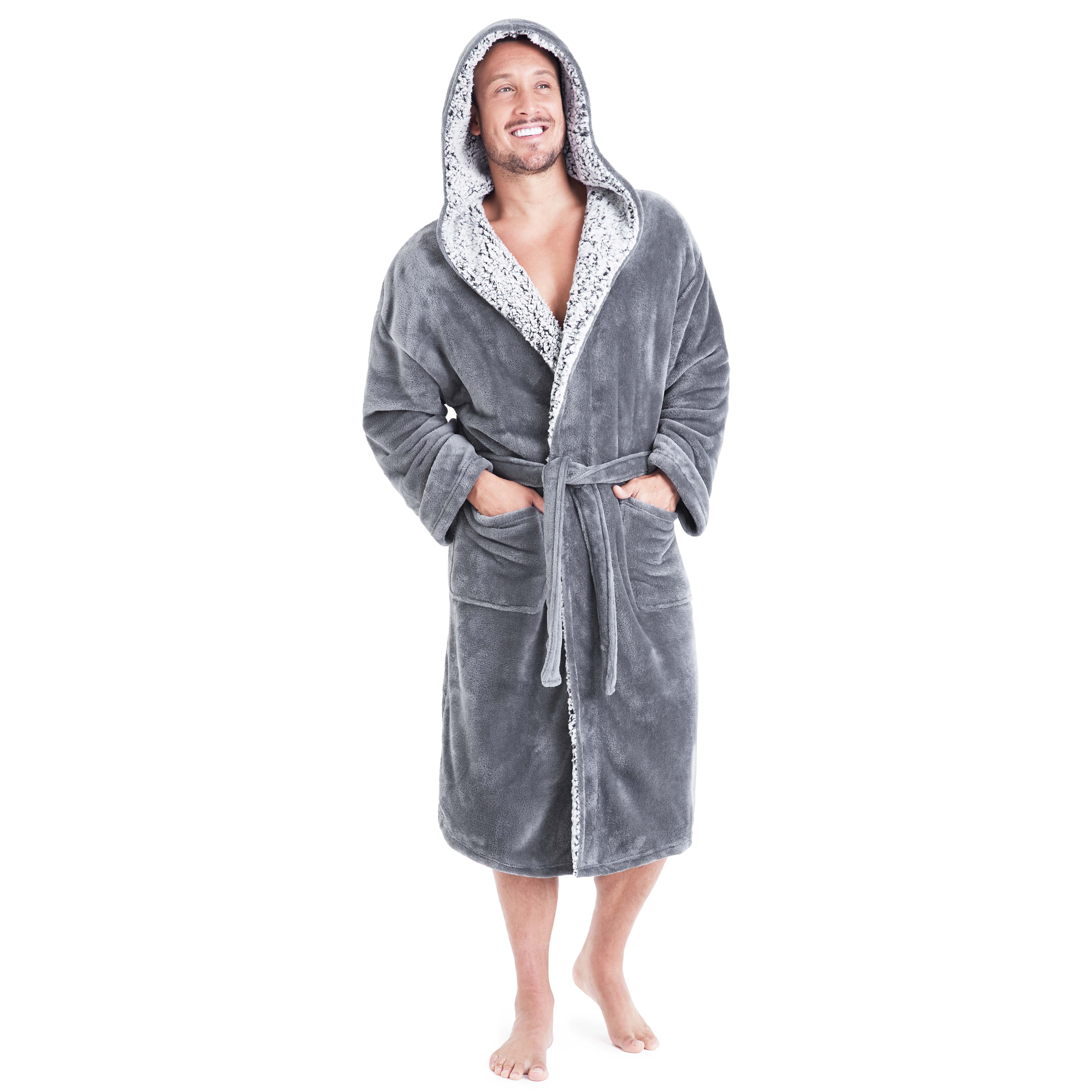 CityComfort Super Soft Luxury Hooded Dressing Gown for Men - Picture 16 of 27