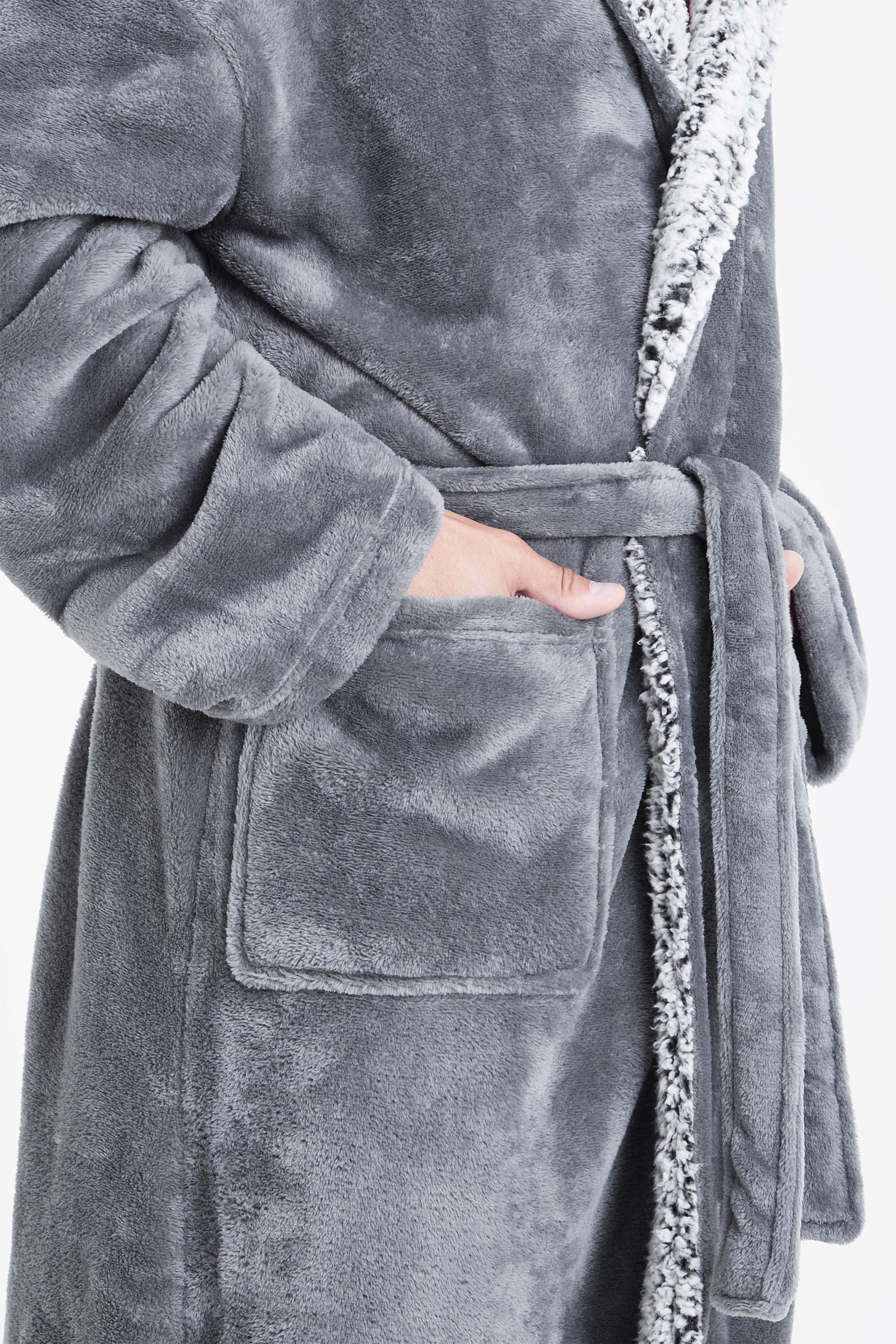 CityComfort Super Soft Luxury Hooded Dressing Gown for Men - Picture 20 of 27