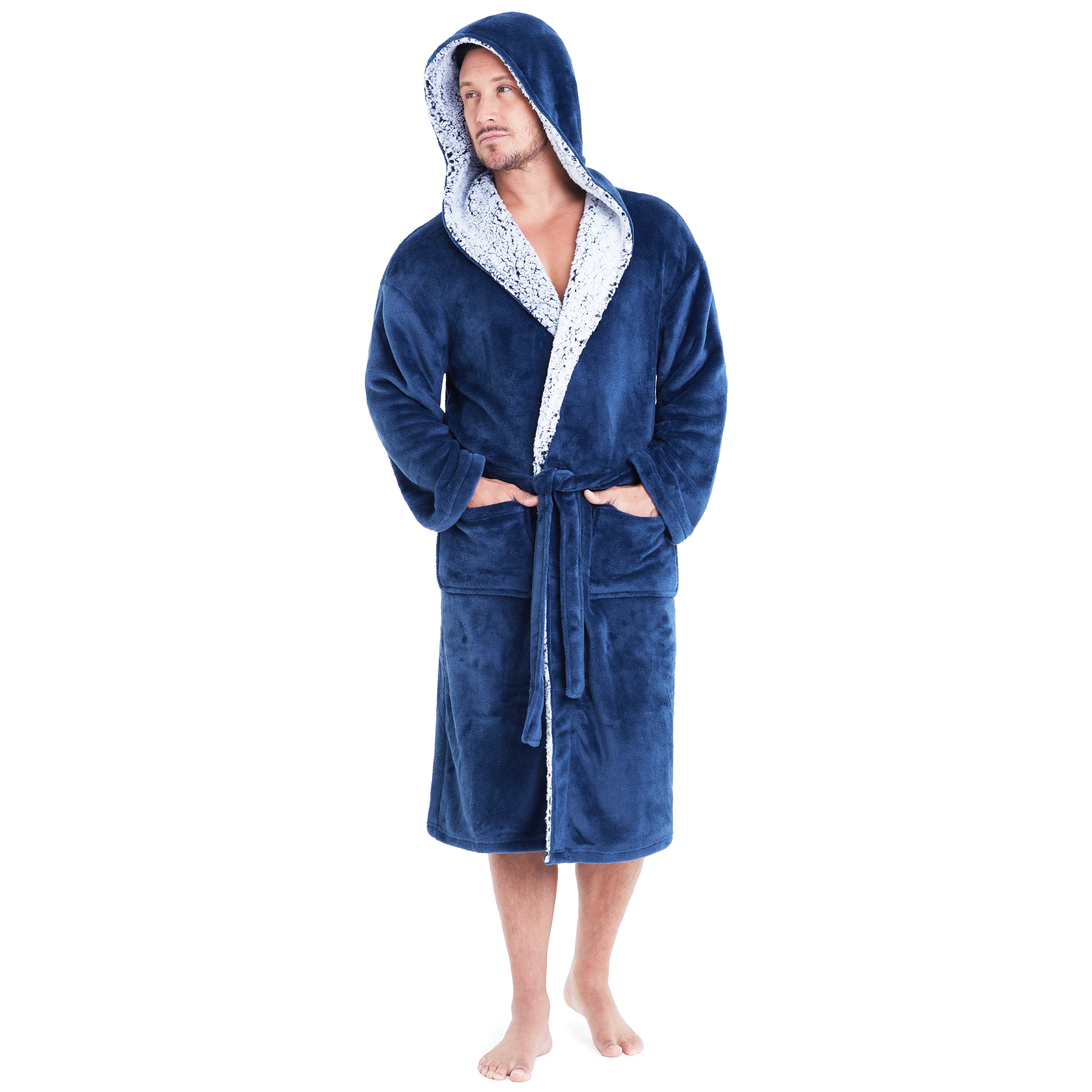 CityComfort Super Soft Luxury Hooded Dressing Gown for Men - Picture 4 of 27