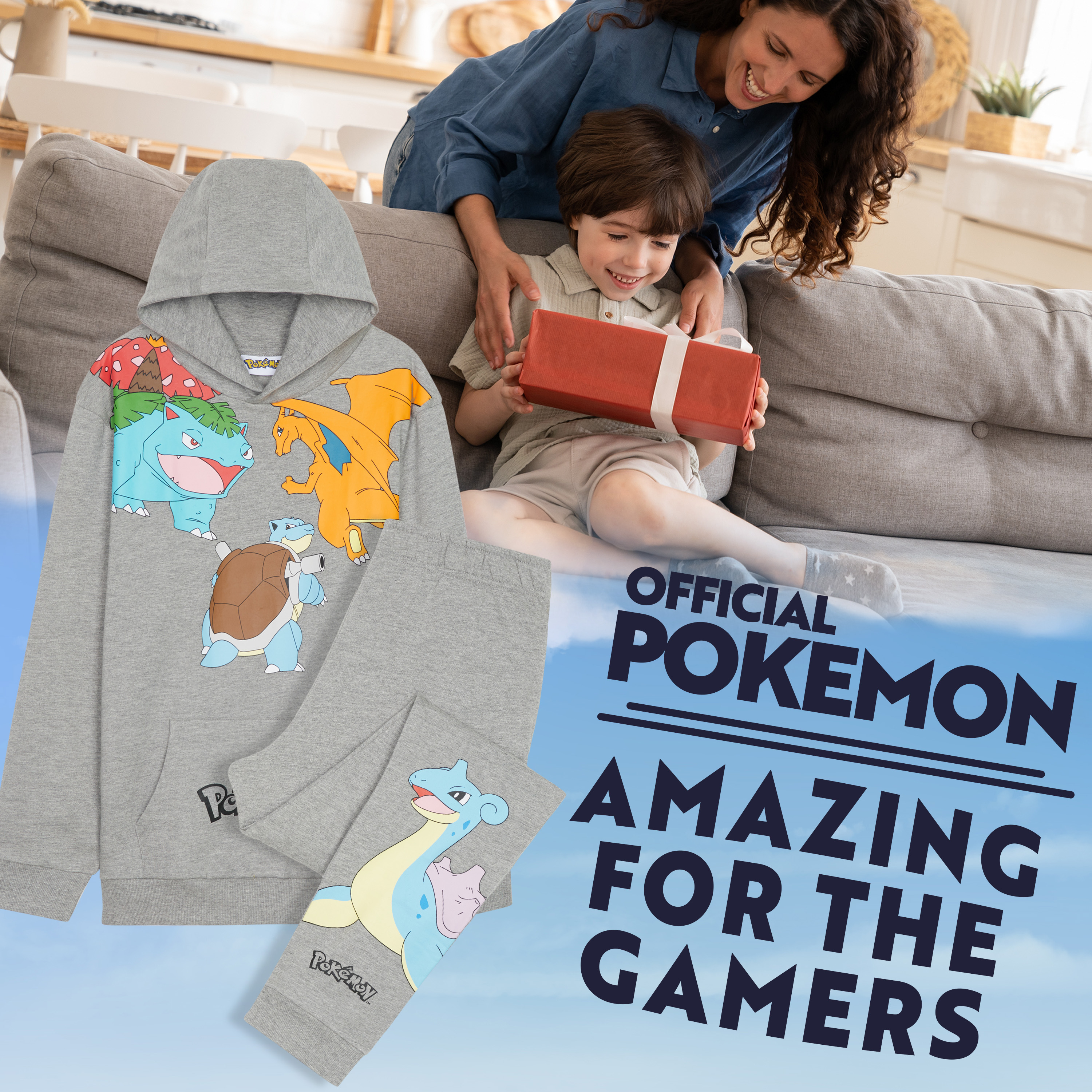 Pokemon Trainingspak voor jongens, hoodie en joggingbroek, 2-delige outfitset, loungewear sport, activewear, tienerkleding, anime-cadeaus voor jongens, Gele Pikachu, 13-14 jaar