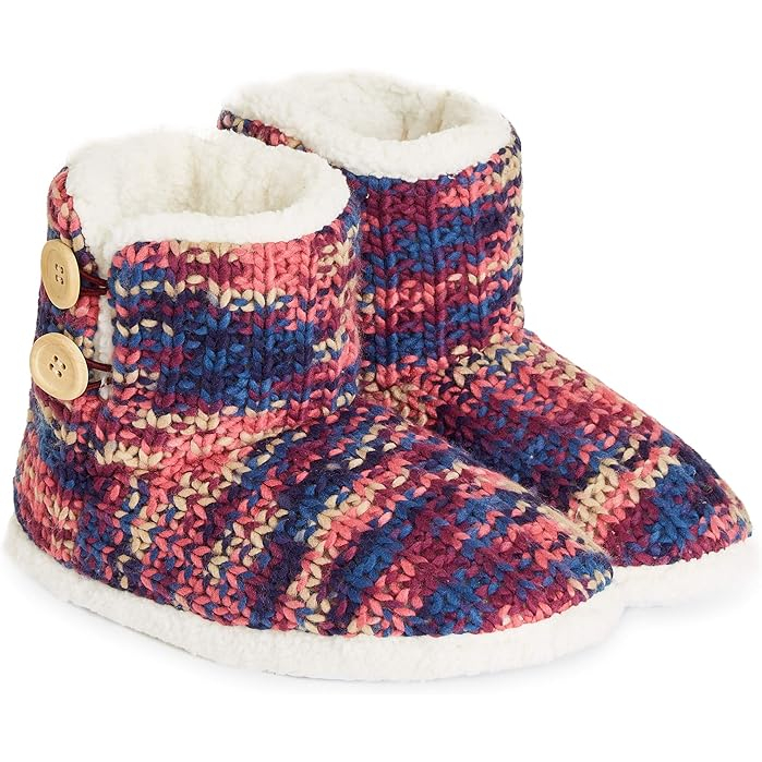 Clobeau Women's Winter Slipper Boots - Fuzzy Plush Indoor/Outdoor Bootie Slippers With Anti-Slip Sole