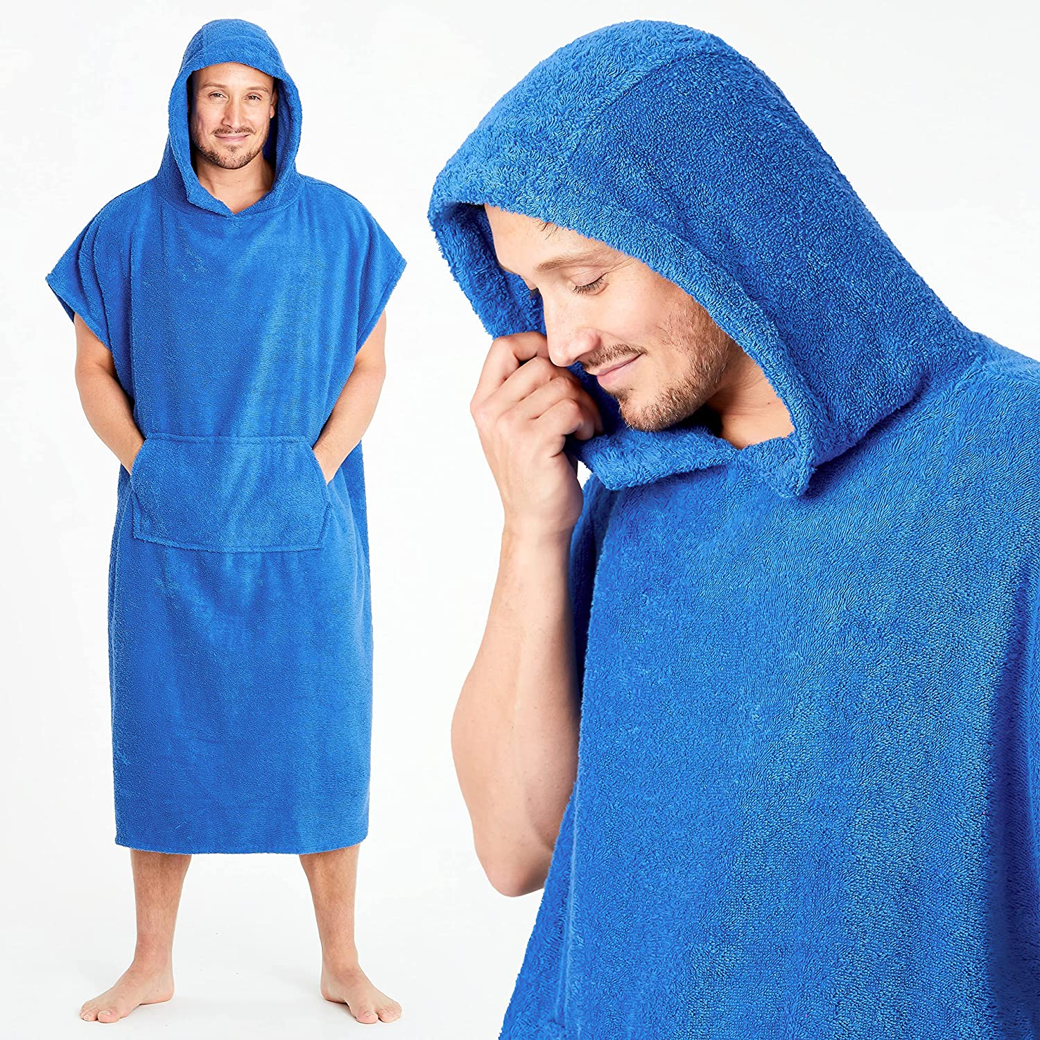 CityComfort Unisex Adults Hooded Towel Poncho Robe with Pocket - Picture 20 of 26