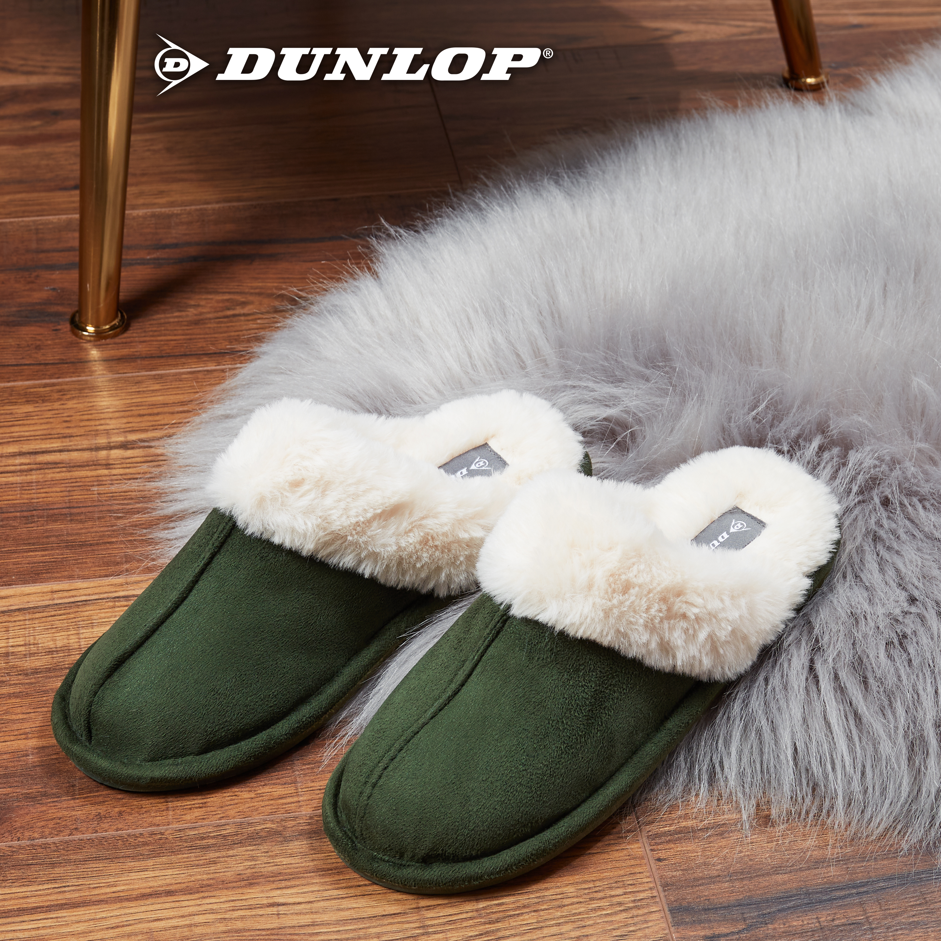 Zapatillas Dunlop para mujer, espuma viscoelástica mullidas sin cordones zapatos de casa - Imagen 24 de 56