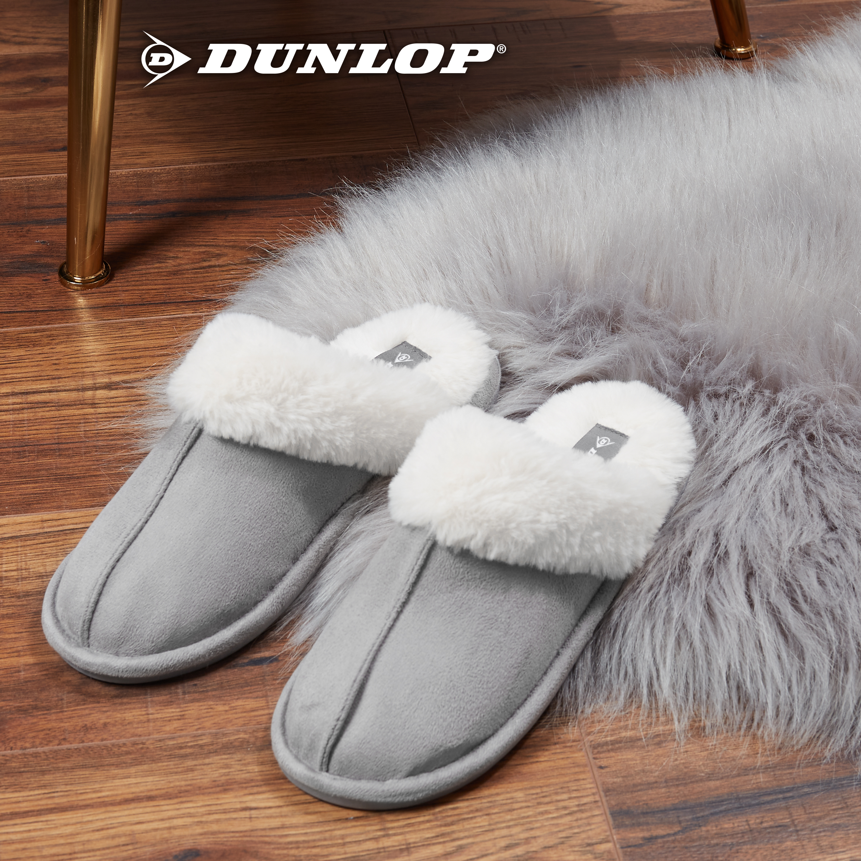 Zapatillas Dunlop para mujer, espuma viscoelástica mullidas sin cordones zapatos de casa - Imagen 17 de 56