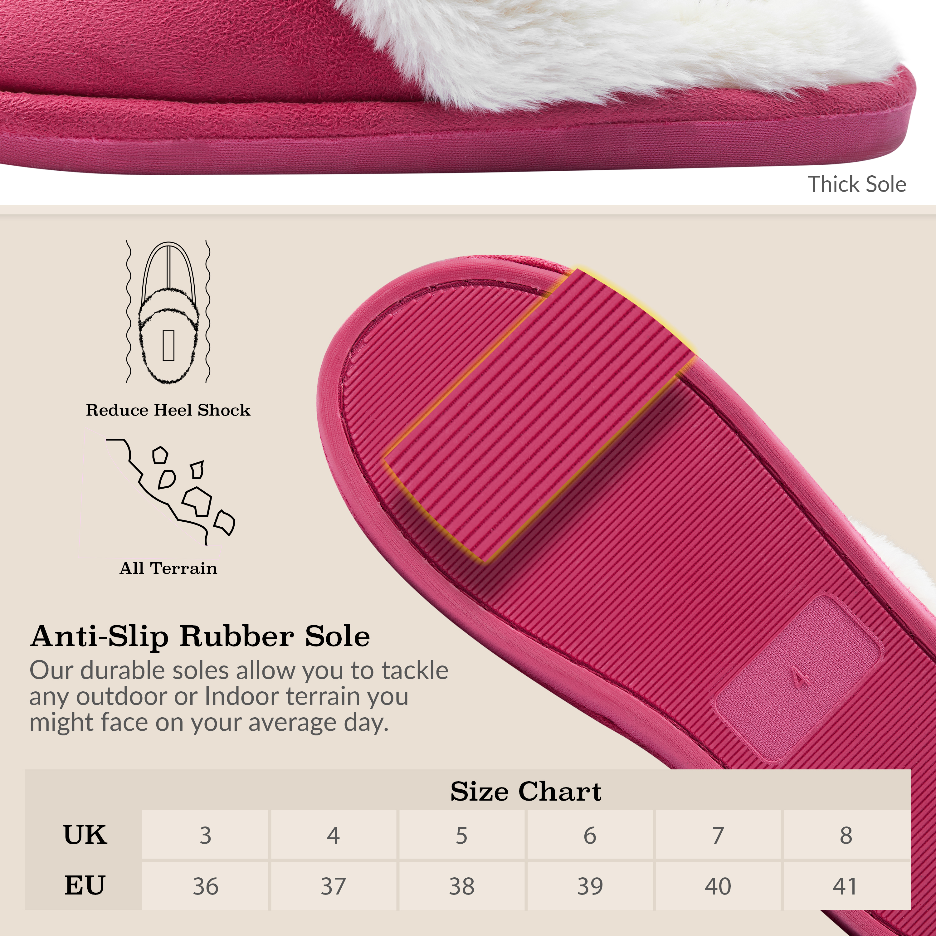 Zapatillas Dunlop para mujer, espuma viscoelástica mullidas sin cordones zapatos de casa - Imagen 55 de 56