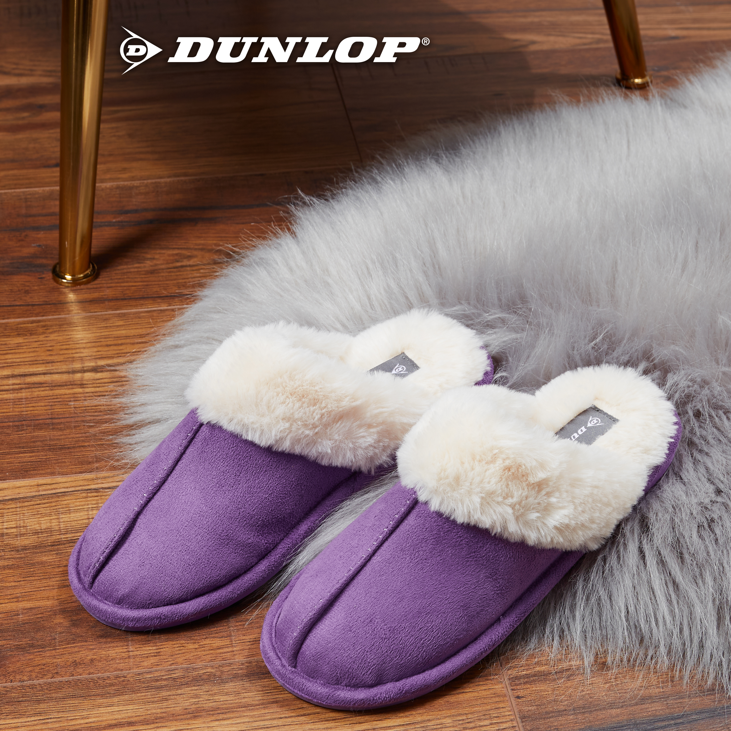 Zapatillas Dunlop para mujer, espuma viscoelástica mullidas sin cordones zapatos de casa - Imagen 45 de 56