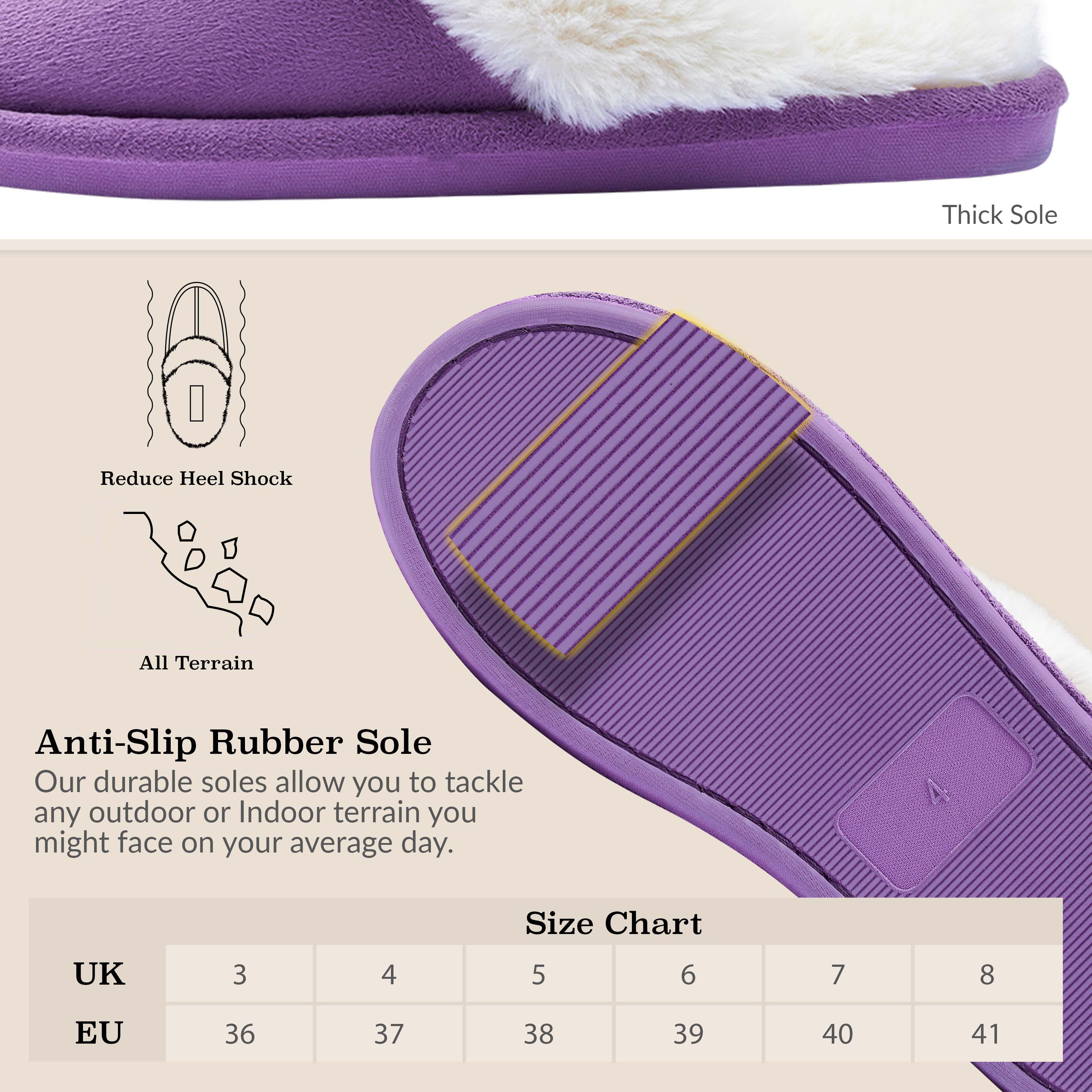 Zapatillas Dunlop para mujer, espuma viscoelástica mullidas sin cordones zapatos de casa - Imagen 48 de 56