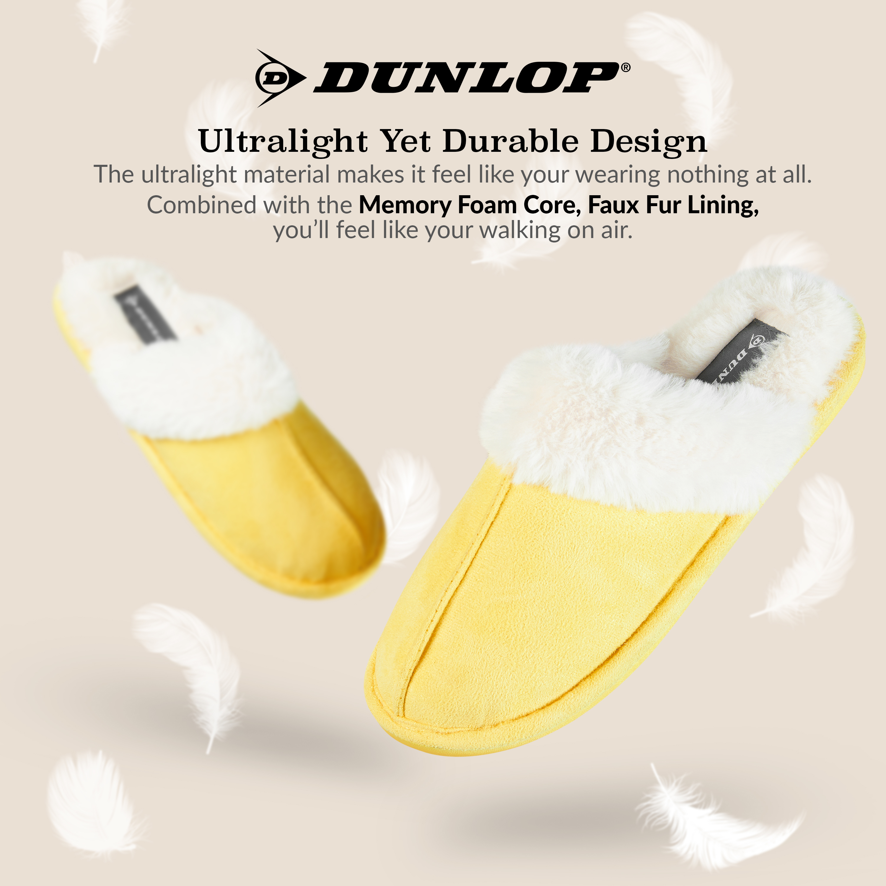 Zapatillas Dunlop para mujer, espuma viscoelástica mullidas sin cordones zapatos de casa - Imagen 12 de 56