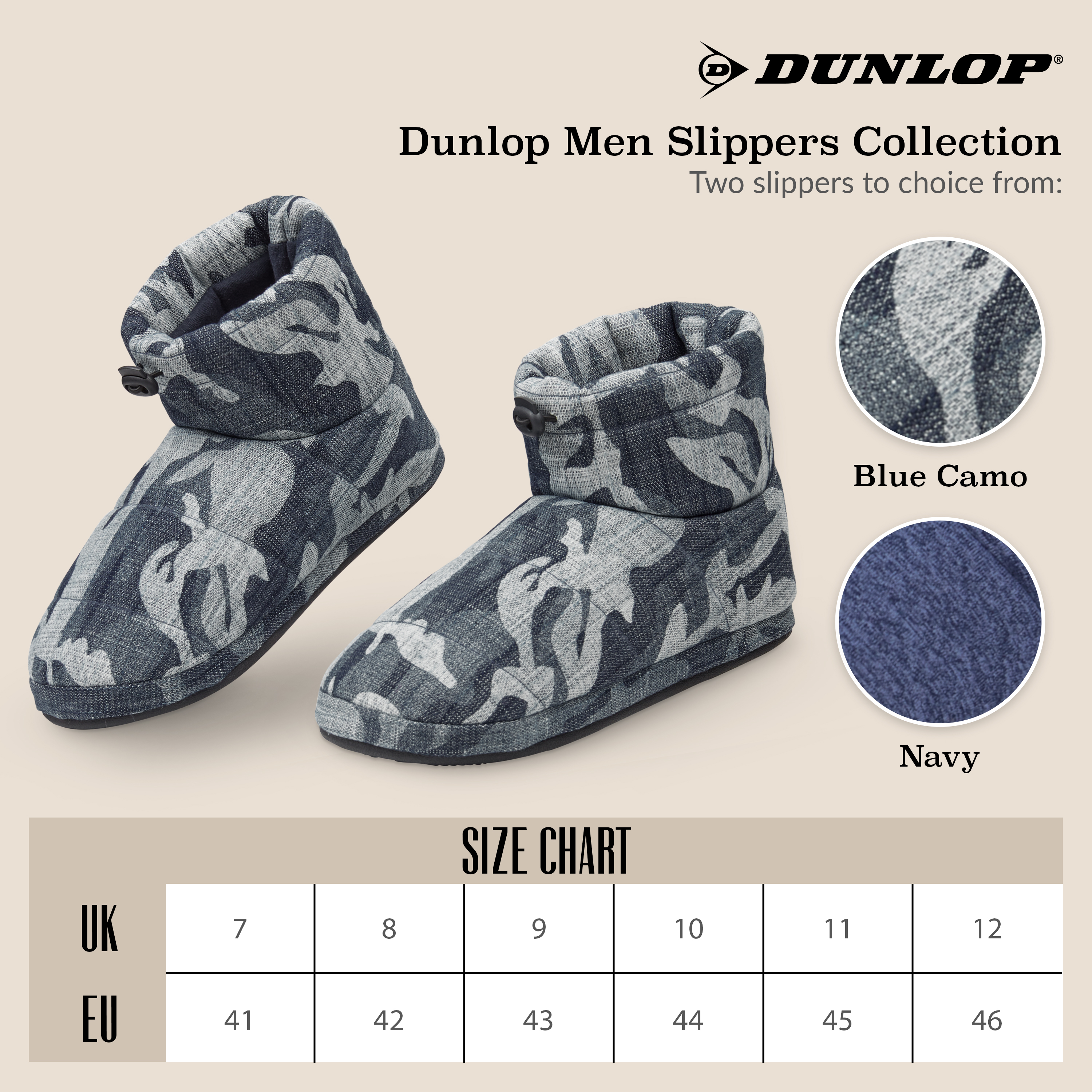 Dunlop Warm Fluffy and Cosy House Boots Slippers for Men - Picture 41 of 48