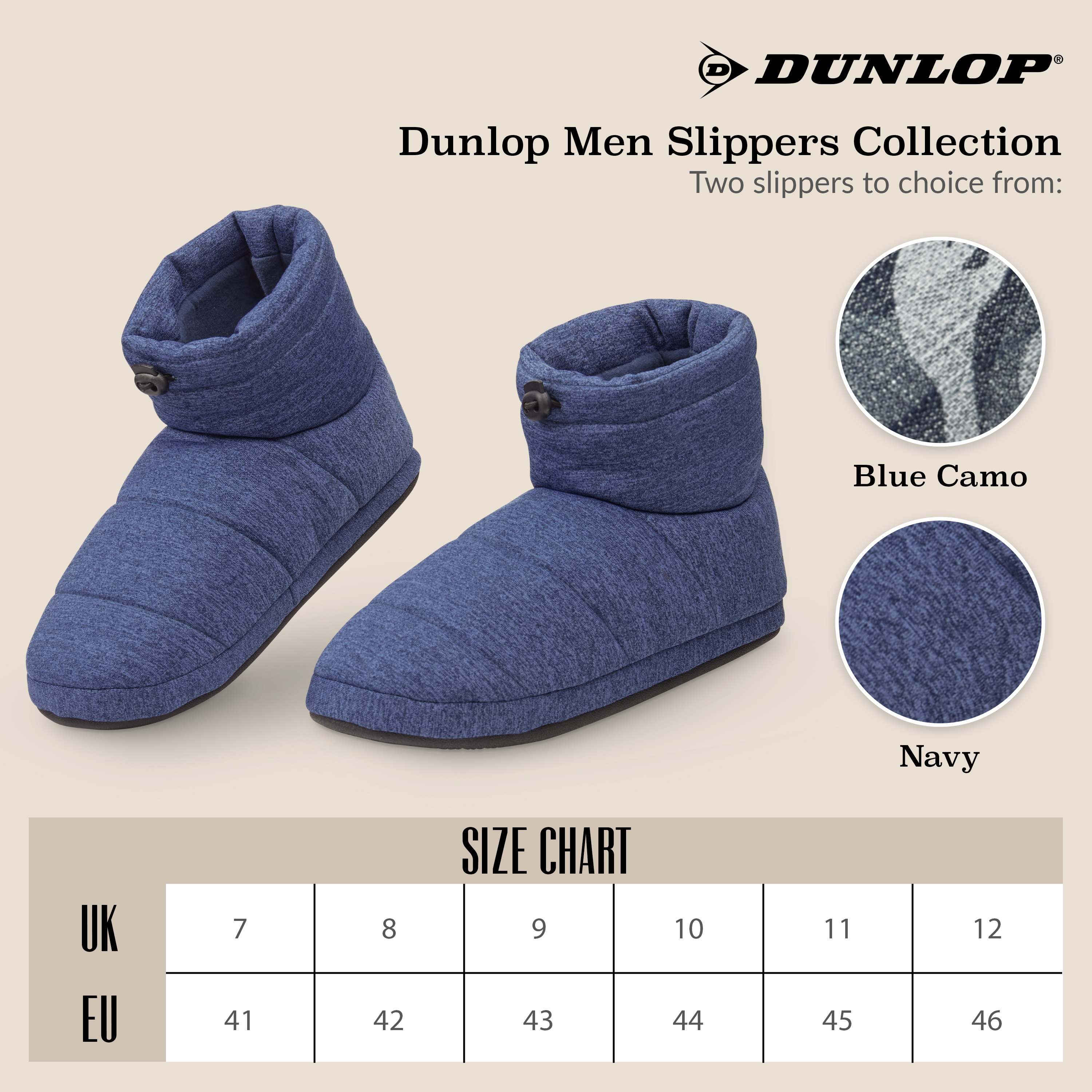 Dunlop Warm Fluffy and Cosy House Boots Slippers for Men - Picture 48 of 48
