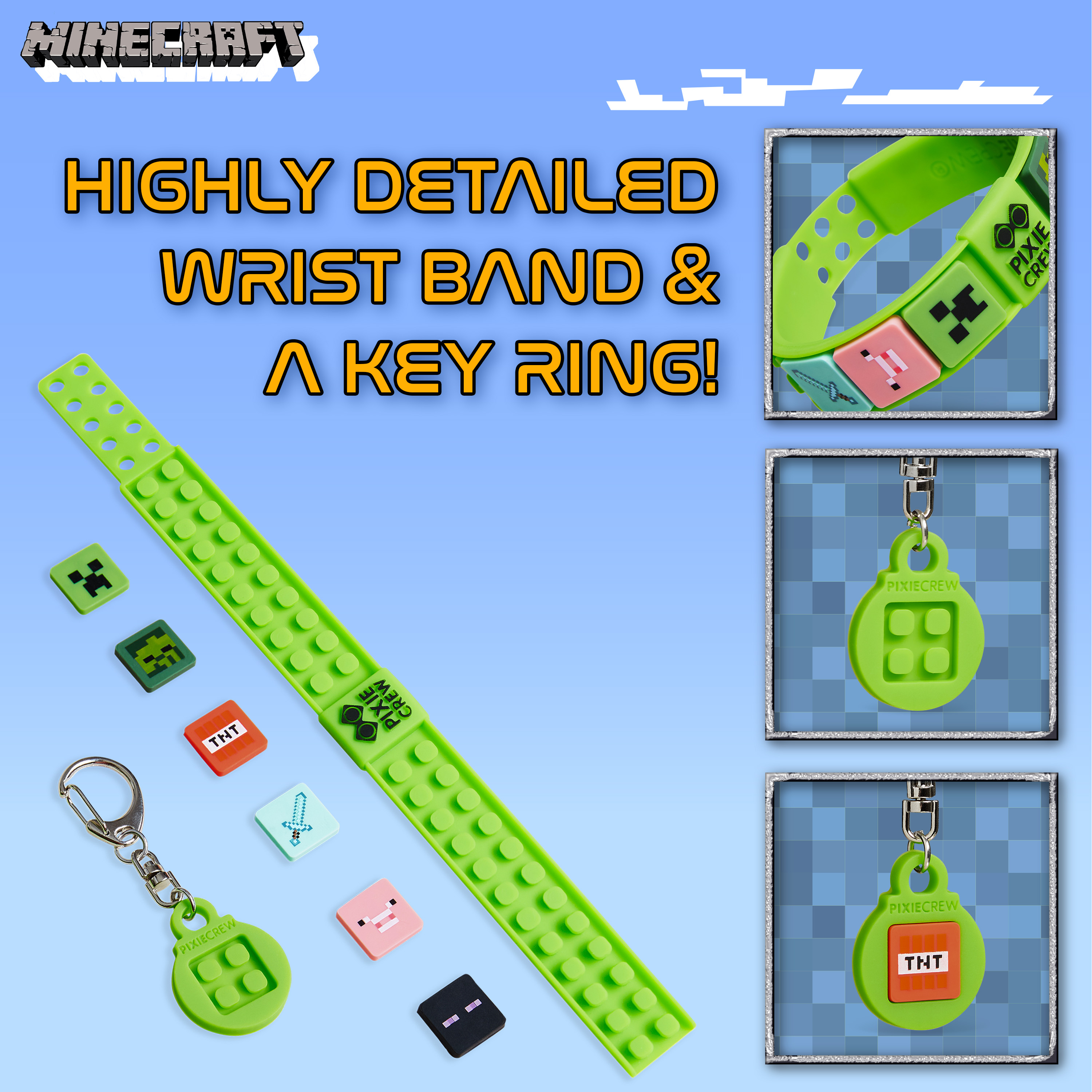 Minecraft Kids Bobble - Set di guanti Creeper, lavorato a maglia, taglia unica, Nero, Taglia Unica