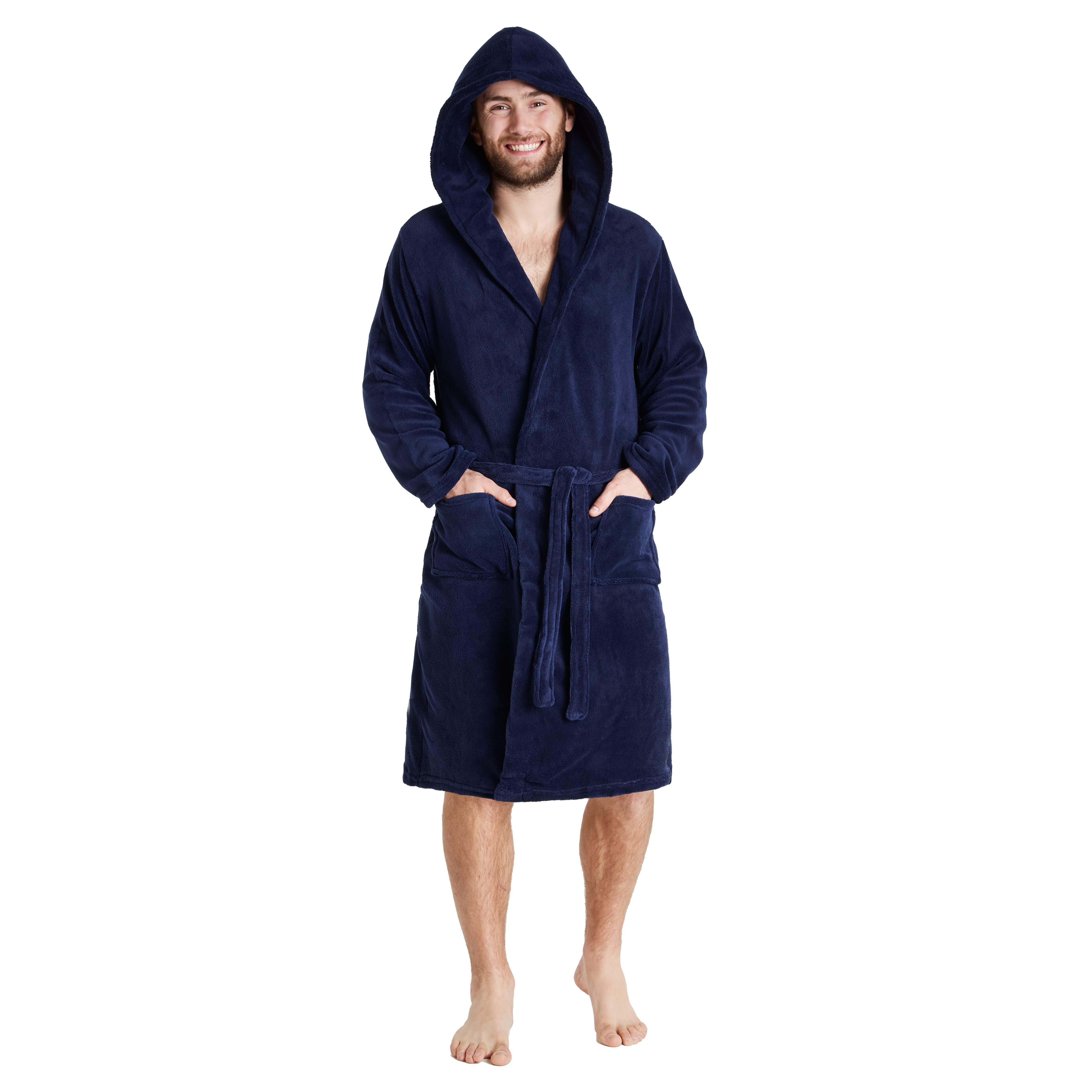 CityComfort Mens Hooded Dressing Gown Bathrobe Pockets Super Soft - Picture 15 of 21