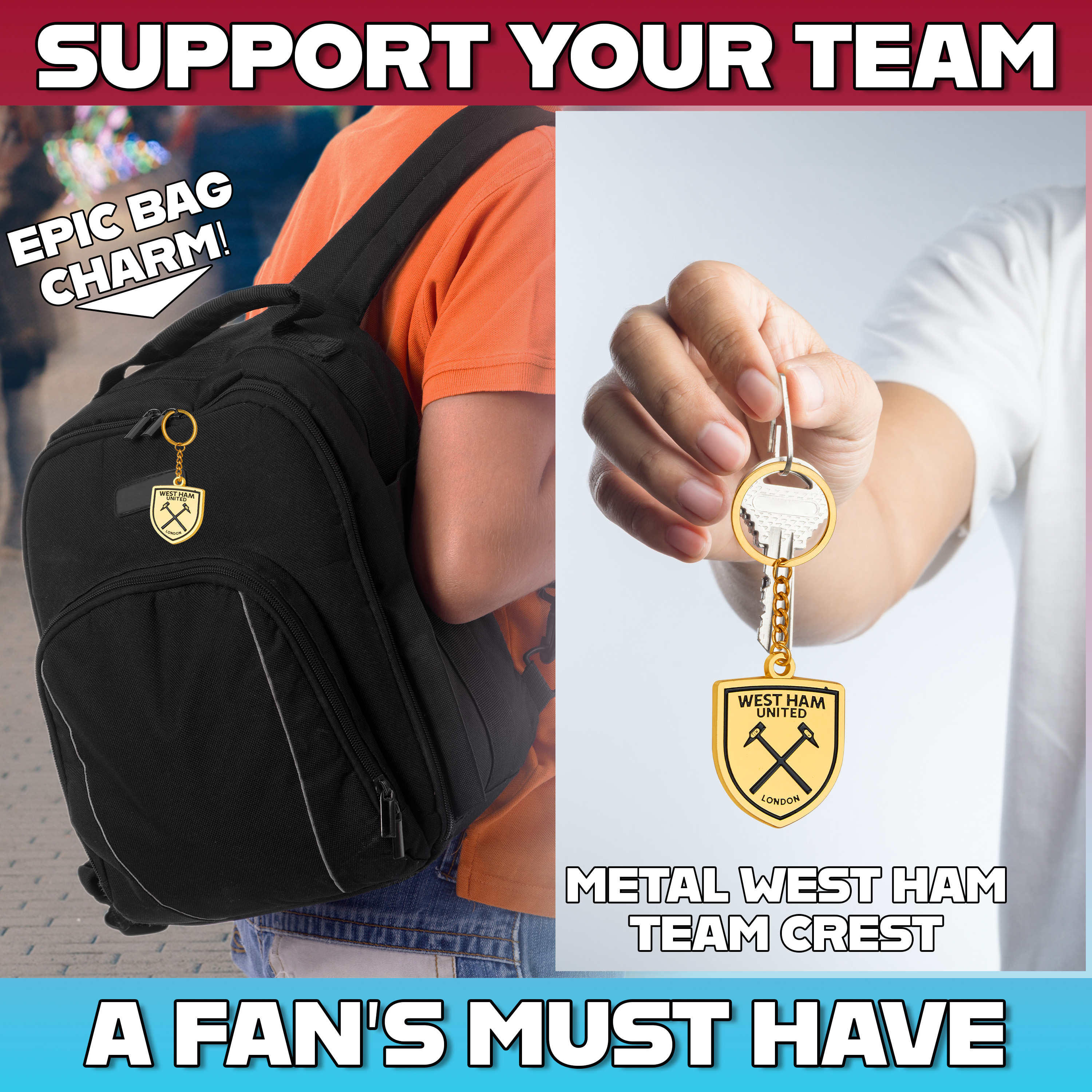 West Ham United FC Executive Crest Keyring - Foto 3