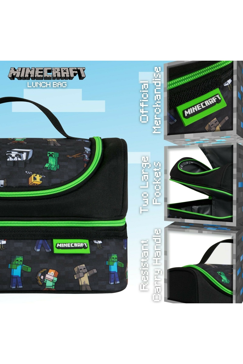 Minecraft Video Game Lunch Box for Kids Boys