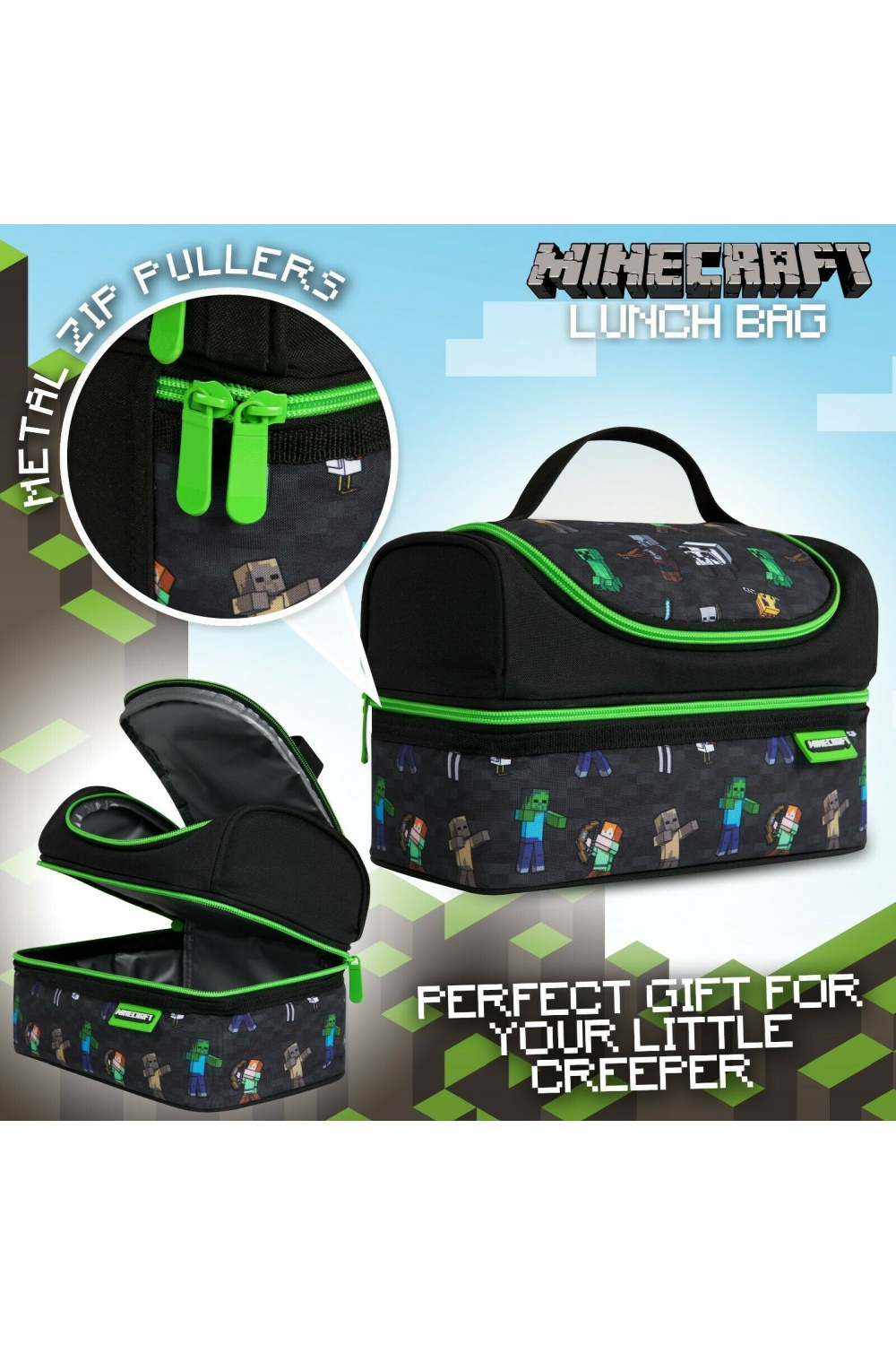 Minecraft Video Game Lunch Box for Kids Boys