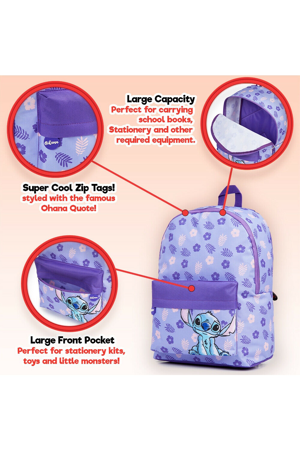 Lilo Stitch School Bag Zaino Cartoon Zaino impermeabile e custodia per penne  Set a due pezzi stile Z S