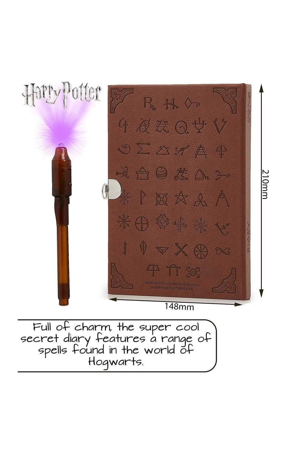 Harry Potter Secret Diary, Harry Potter Stationery with Lockable Journal  Notebook and Invisible Ink Magic Pen, Fun Stationery Set