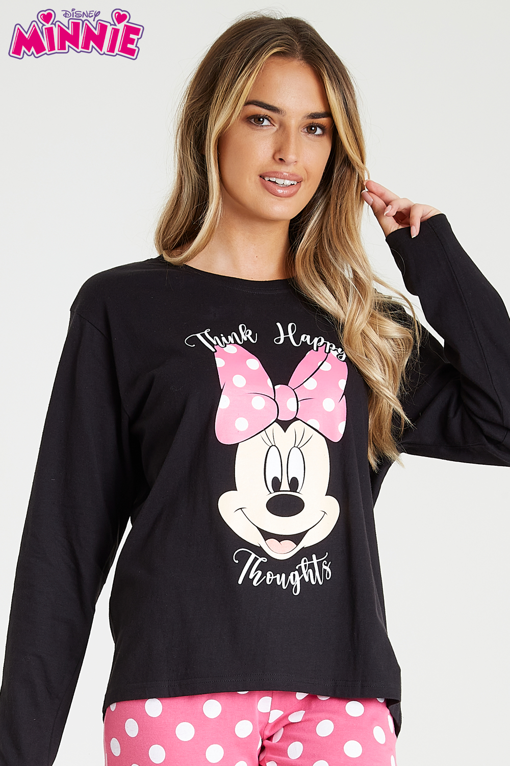 Pyjama à manches longues Disney femme Minnie PJ vêtements de nuit
